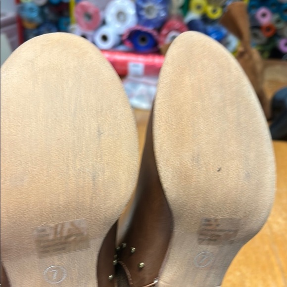 Olivia Miller Brown Ankle Booties with Studded Straps - Picture 8 of 8